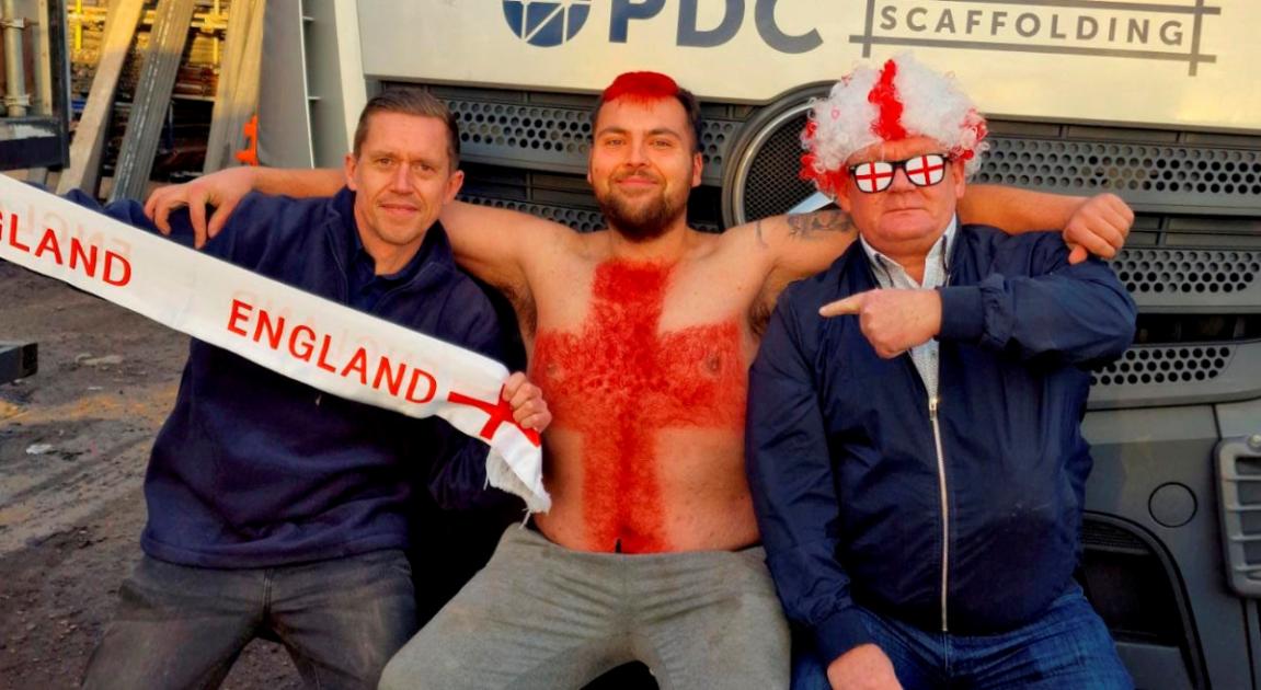 East London football fan shaves chest and back for England