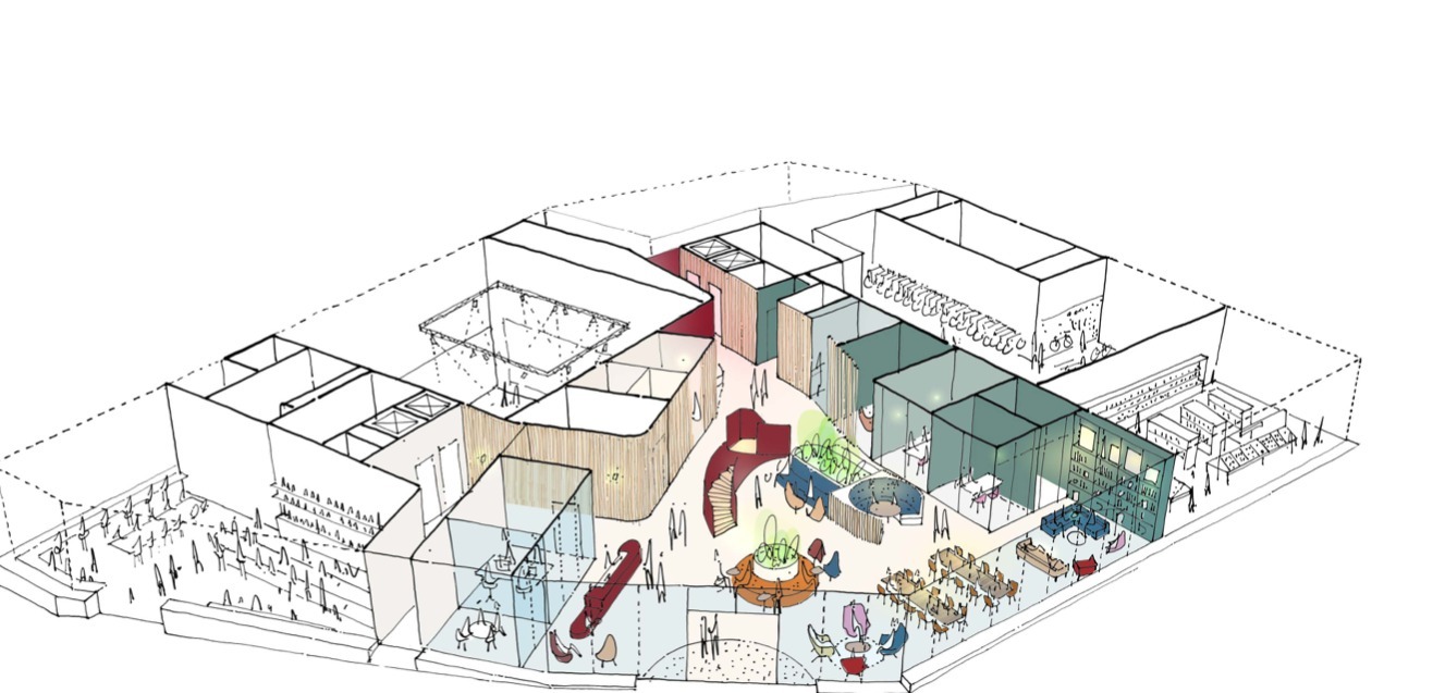 An artist\s impression of the ground floor area. Image: Scape