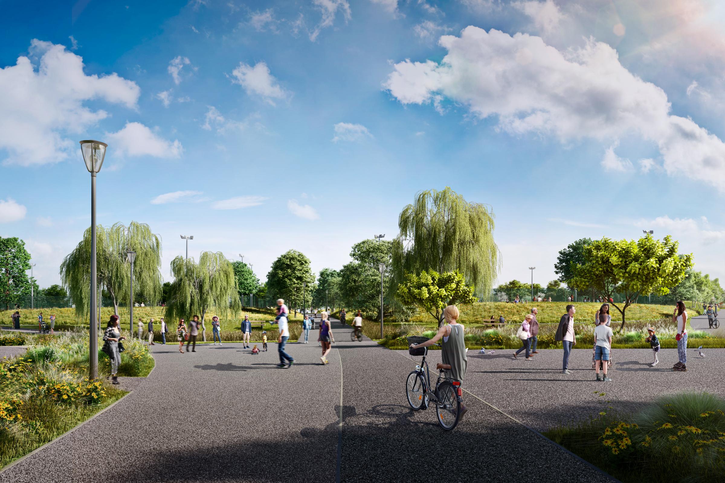 A CGI of the revamped Clitterhouse Playing Fields