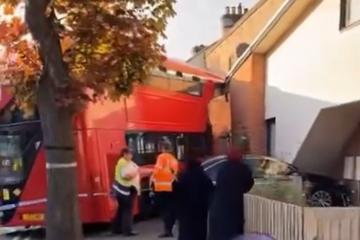 TfL bus rams into home on Claughton Road, East Ham