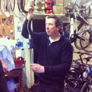 Ben Thompson fixes bikes at SW Bicycle Company