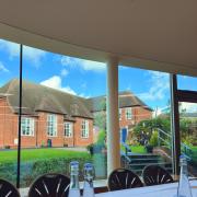 The sublime scenery of the Chigwell School grounds, captured from inside the school canteen