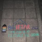 A pavement painting to promote the Iftar.