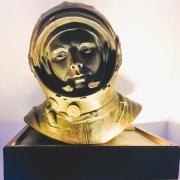 A small statue commemorating Yuri Gagarin