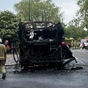 All passengers and the driver evacuated the diesel bus on Richmond Road before London Fire Brigade arrived