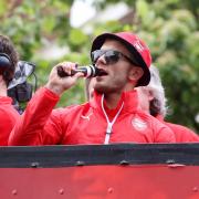 Arsenal's Jack Wilshere during their FA Cup victory parade
