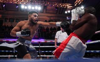 Khalid Ali hits out against Fernando Mosquera. Image: Stephen Dunkley/Queensberry Promotions